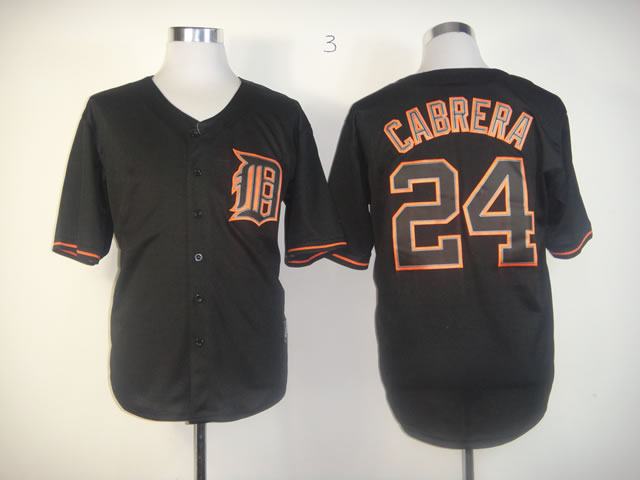 Men Detroit Tigers 24 Cabrera Black MLB Jerseys